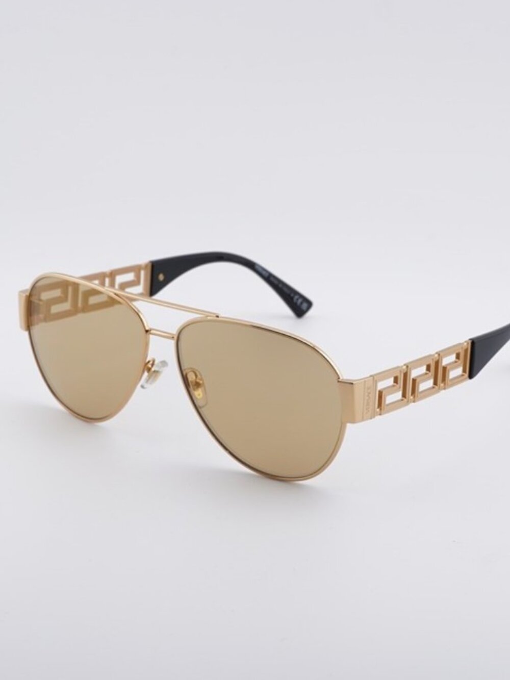 Versace VE2289 1002D8 Sunglasses Gold Aviator Frame, Light Yellow Mirror Lenses